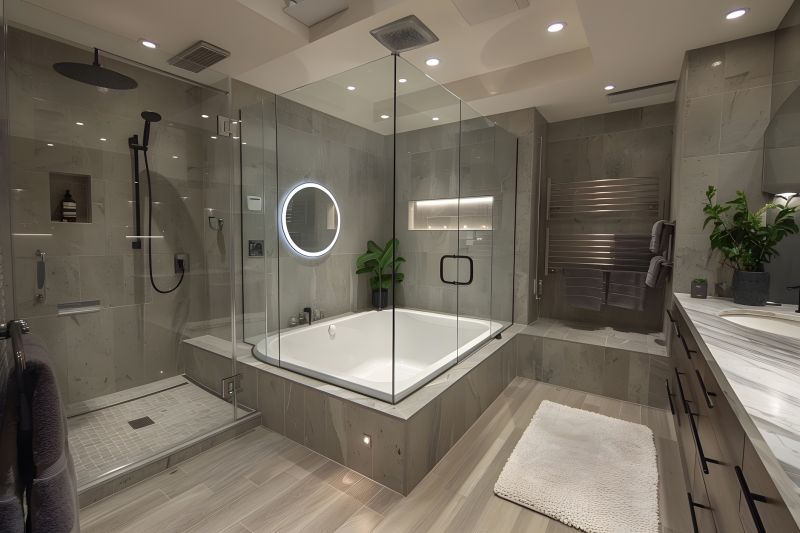 Corner Bathtub in Modern Bathroom